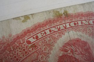 1917 El Banco Agricola Hipotecario Guatemala 25 Pesos Bank Note Bill 