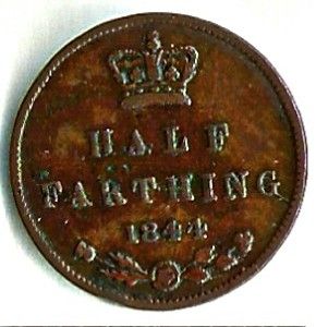 1844 Ceylon 1 2 Farthing issued by GR Britain See Scan Lot 26