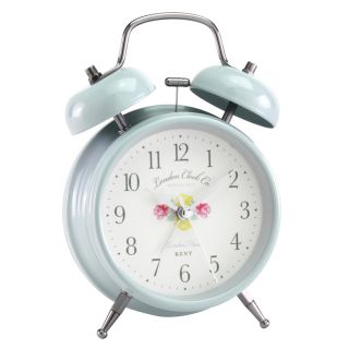 Hometime Novelty Silver Butterfly Double Bell Alarm Clock 5181s