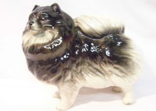 Vintage Ceramic Figurine of Dog Akita, Marked Japan or Italy