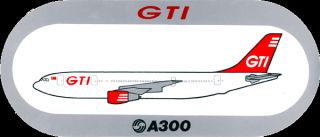 Airbus A300 GTI Airlines Turkey Airline Sticker V RARE