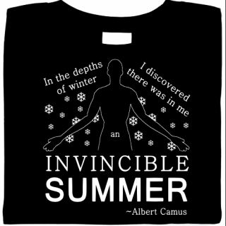Albert Camus Depths of Winter Invincible Summer Quote Shirt Sizes SM 