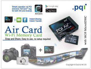 pqi air card wi fi memory card with 16gb microsdhc