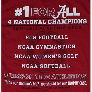 Alabama Crimson Tide Football T Shirts   All 4 Won   2012   4 National 