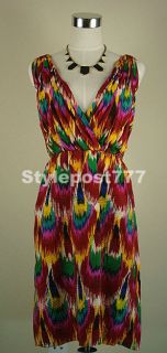 NWOT $367 Alice + Olivia Alameda Printed Pleat Dress XS S M