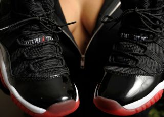 Nike Air Jordan 11 XI Retro GS Bred Black Red 378038 010 Girl Boy 