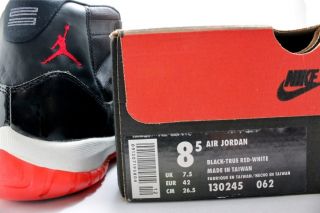 Nike Air Jordan XI 11 Sz 8 5 OG 1996 Release Black True Red 130245 062 