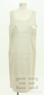 akris punto seamed beige sleeveless dress size 12
