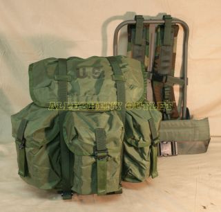 Brand New Military Army Alice Pack OD Med w Used Frame Pad Woodland 