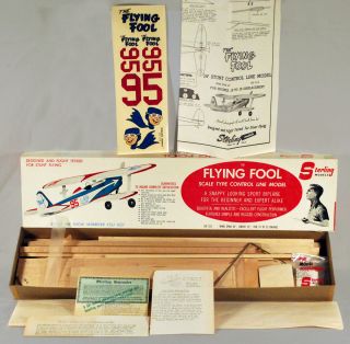   Sterling The Flying Fool Control Line Wood Model Airplane Kit