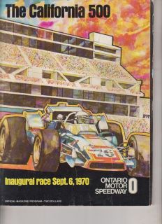 1970 Program USAC Indy Car 1st Ontario 500 Mark Donohue Al Unser