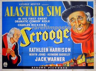 Scrooge 1951 Alastair Sim UK Quad Poster