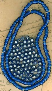 Southwest Old Cobalt Blue Glass Whiteheart Trade Beads