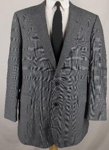 46 L Brooks Brothers Brooksease Black Plaid Sport Coat Jacket Suit 