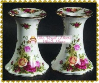 Royal Albert Old Country Rose Candlestick Holders 