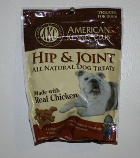 AKC HIP JOINT ALL NATURAL DOG TREATS MADE W REAL CHICKEN 6 OZ