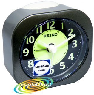 Seiko Alarm Clock Lumibrite Grey Travel Glow QXE003N