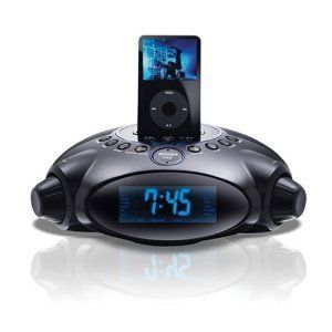 Soundmaster Projection Alarm Clock Am FM Radio w iPod Docking Station 