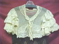 Victorian Lace Capelet Blouse with Frilly Sleeves Chest 32