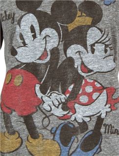 Mickey Minnie Raglan Top Junk Food Womens T Shirt New