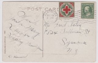 Albany New York 1910 Cancel Tied to Christmas Seal Scott WX6
