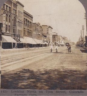   Bicycle Riders on Tjon Street Colorado Springs Old Alamo Hotel