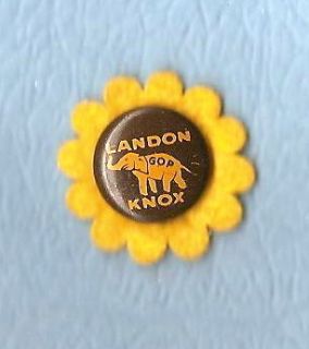 1936 Al Landon political campaign button pin pinback  SUNFLOWER 