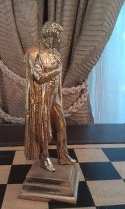 1960 Russian Cast Iron Gold Platted Alexander Pushkin Figurine
