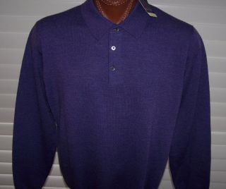 Alan Flusser Merino Wool Long Sleeve Sweater Shirt Sz XL Great Color 