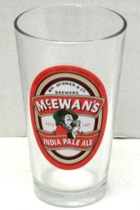   McEwans Brewers India Pale Ale Beer Glass Edinburgh, Scotland Scottish