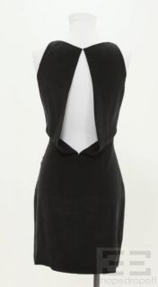 Alexander Wang Black Silk Sleeveless Open Back Belted Dress Size 0 