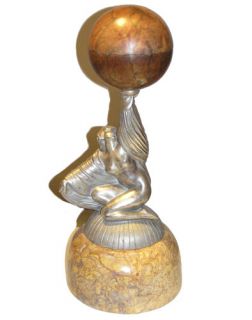 Alexandre Kelety Hungarian Art Deco Figural Table Lamp