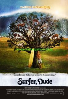 policies surfer dude movie poster 2 sided 2008 surfing film