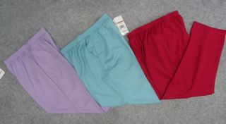 Alfred Dunner Petite Womens Pants Turquoise Red Purple Size 8P 12P 18P 