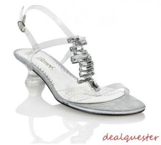 New Womens J Renee Alia Clear Plastic Sandal Heels Shoes Size 8 Retail 