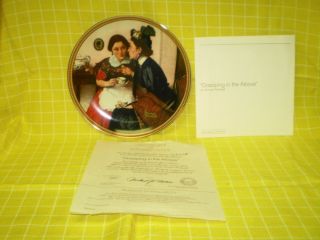   Rockwell Gossiping in The Alcove Plate by Knowles Fine China