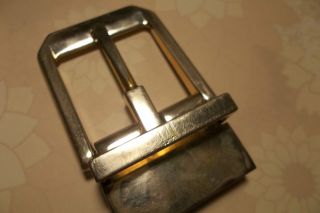 Alfred Dunhill London Gold Gilt Steel Authentic Designer Belt Buckle 