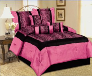   Pink Comforter Sheet Curtain Set Queen Size New Bed in A Bag