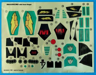 Mighty Morphin Power Rangers Dragonzord Stickers New
