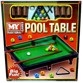 New My Mini Tabletop Pool Snooker Table Game Set Toy Childrens Xmas 