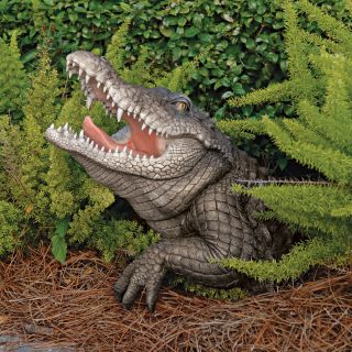   Swamp Crocodile Florida Gator Savage Alligator Pool Spa Statue