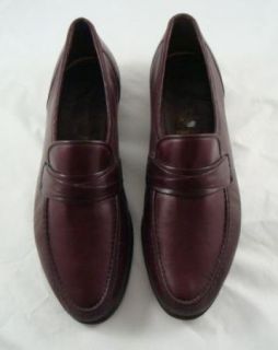 Vintage Allen Edmonds Burgundy Bergamo Italian Leather Mens Loafers 