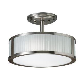 Allen Roth 13 in Brushed Nickel Frosted Glass Semi Flush Mount Light 