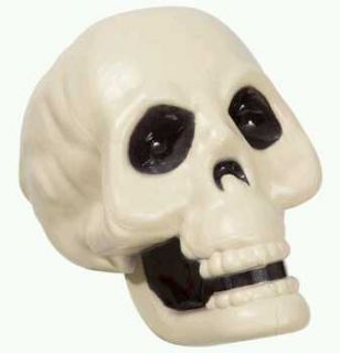 SET OF TWO SKELETON HEAD BONES SCARY SPOOKY HALLOWEEN DECORATION PARTY 