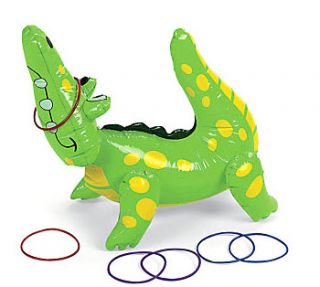 Inflatable Alligator Ring Toss Game Gator Green Birthday Decorations 
