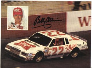 SIGNED 1983 22 Bobby Allison MILLER NASCAR Winston Cup Racing Postcard