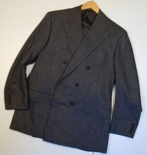 4500 Fallan Harvey Savile Row Bespoke Suit 42 Grey Herringbone 