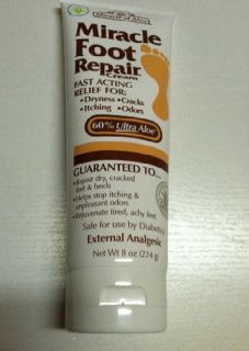 MIRACLE FOOT REPAIR CREAM WIth 60% ULTRA ALOE 8 OZ NEW IN THE BOX