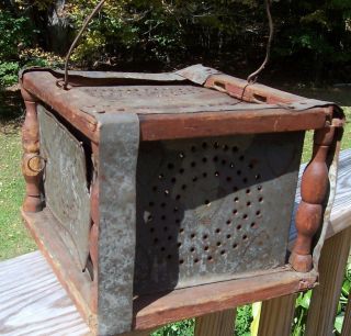 Primitive 1850s Foot Warmer W/ Tray Town Meeting Automobile Buggy 