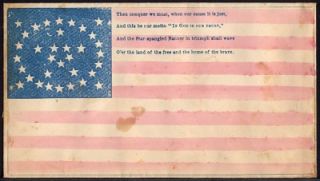 1861 patriotic union cover hand colored flag